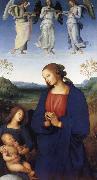 Pietro Perugino The Virgin and Child with an Angel oil painting artist
